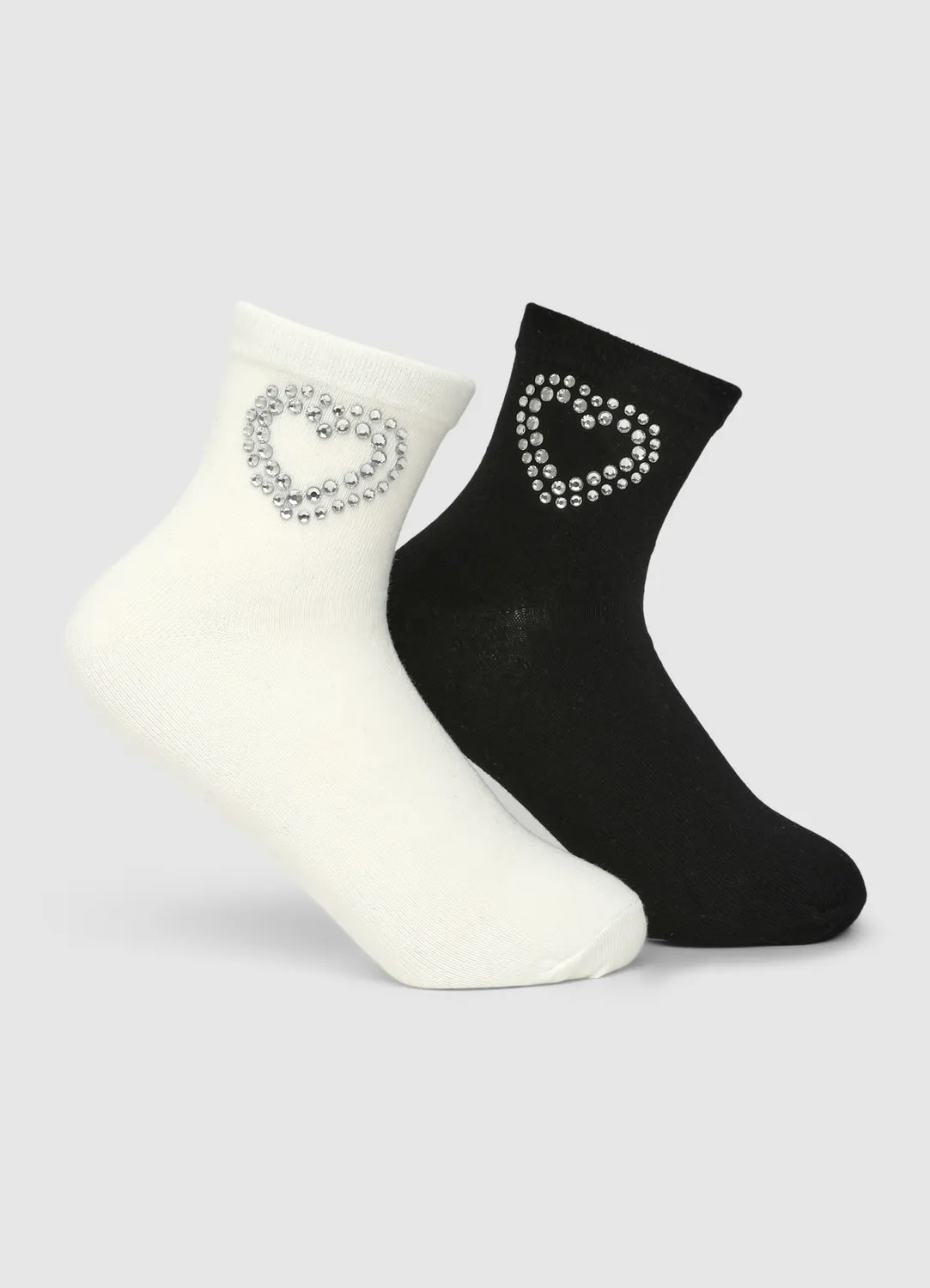 Calliope chaussettes fille coeurs strass lot 2