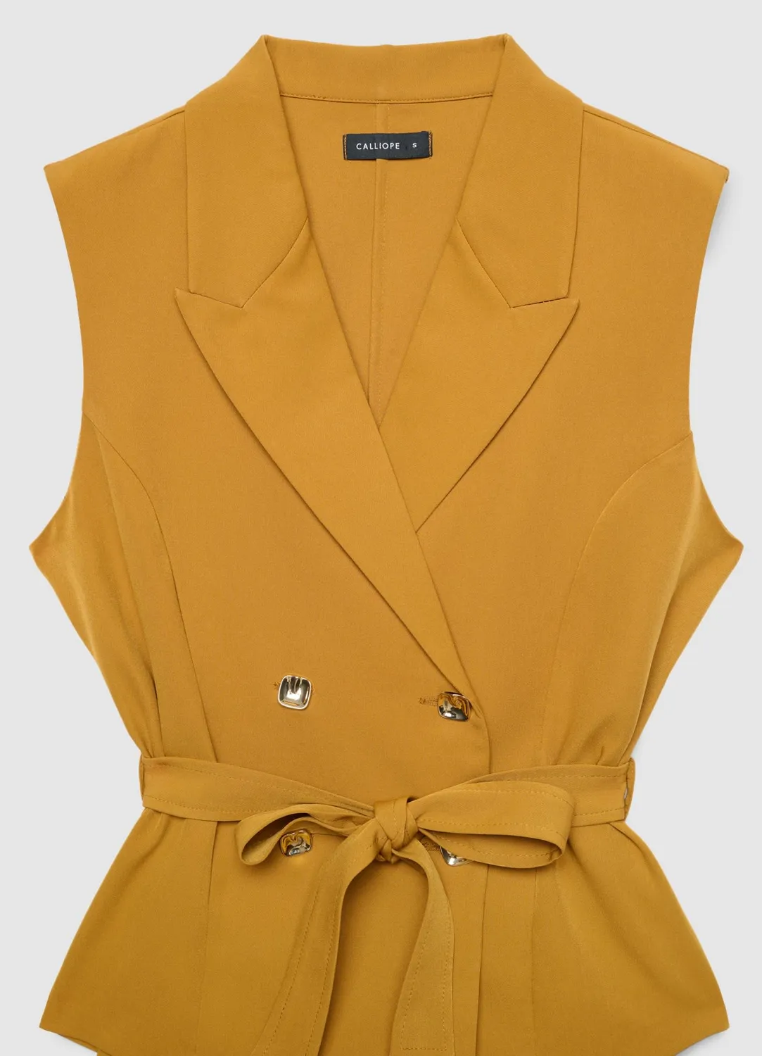 Calliope robe gilet plissée sans manches à ceinture