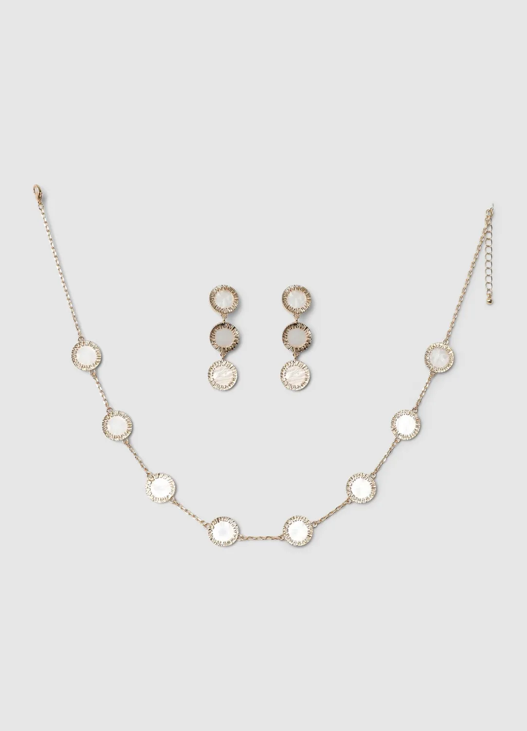 Calliope Parure collier boucles d'oreilles pendants ronds