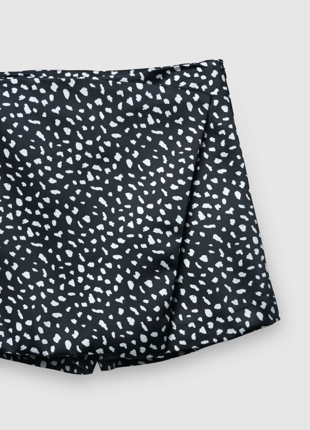 Calliope Jupe-culotte satinée motifs femme zip