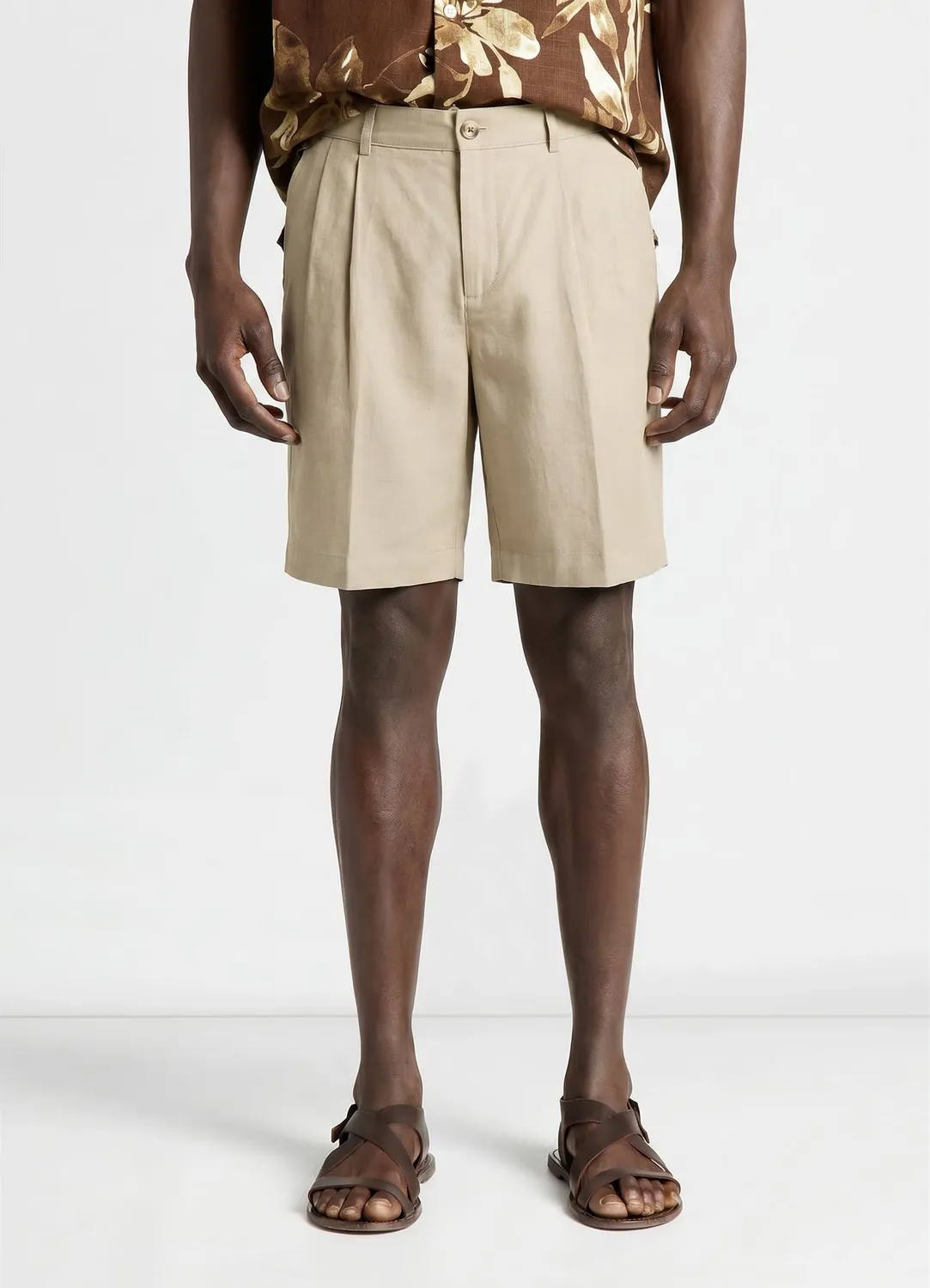 Calliope bermuda pinces homme uni regular