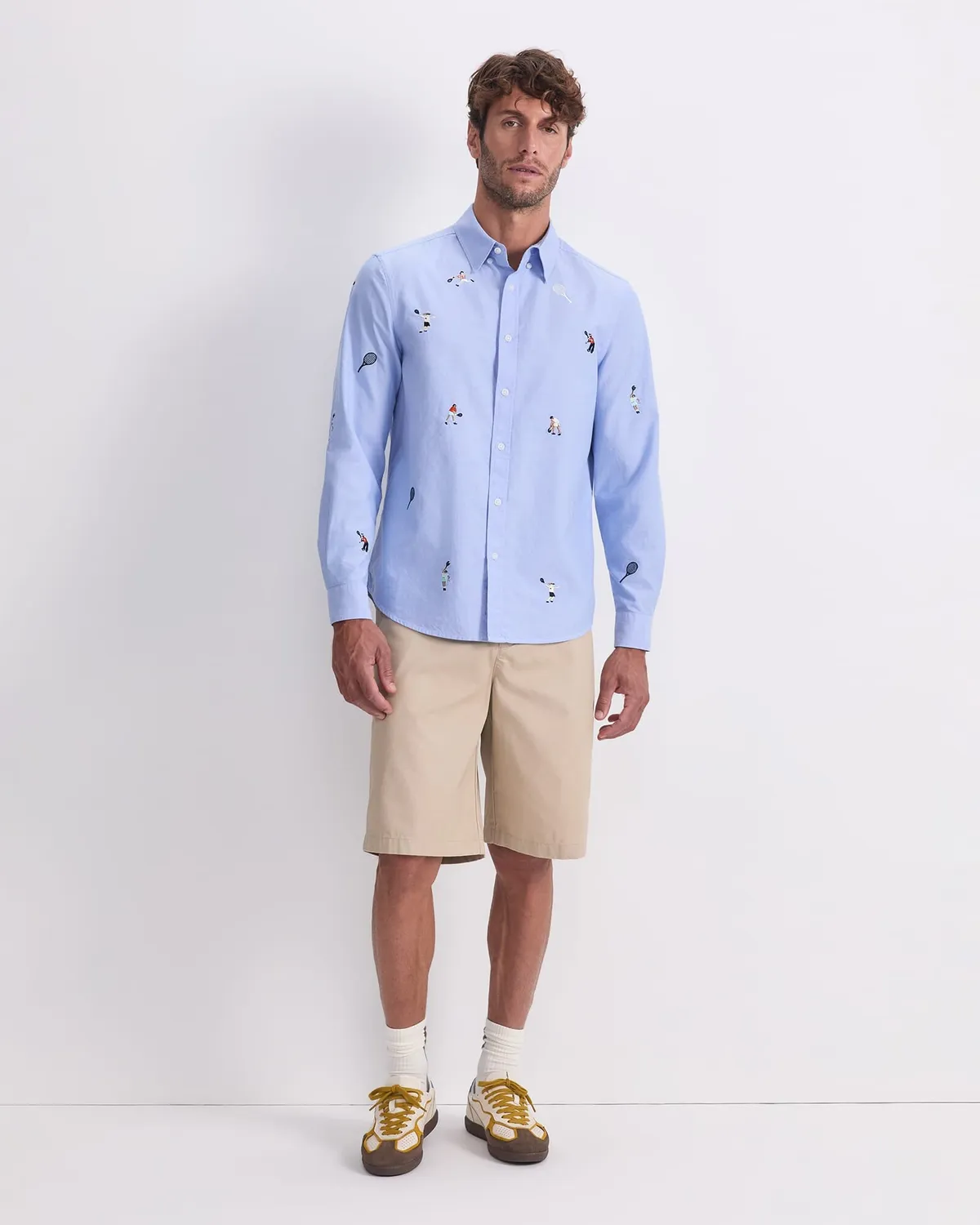 Sportscraft Oxford chemise homme coton broderie tennis