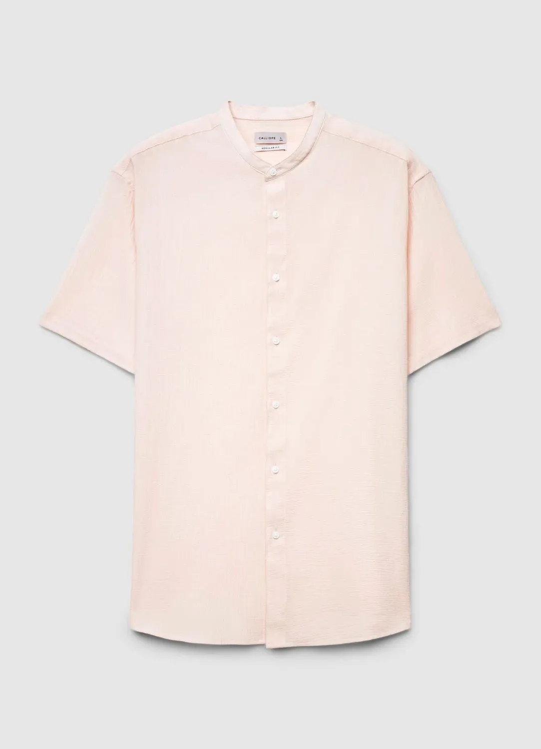 Calliope chemise homme col coréen manches courtes unie