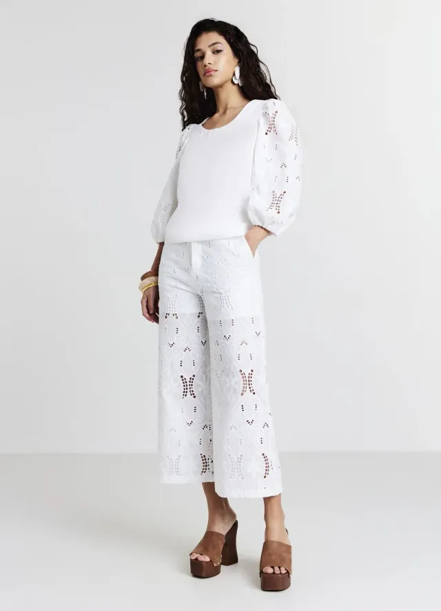 Calliope Blouse Broderie Anglaise Manches Longues