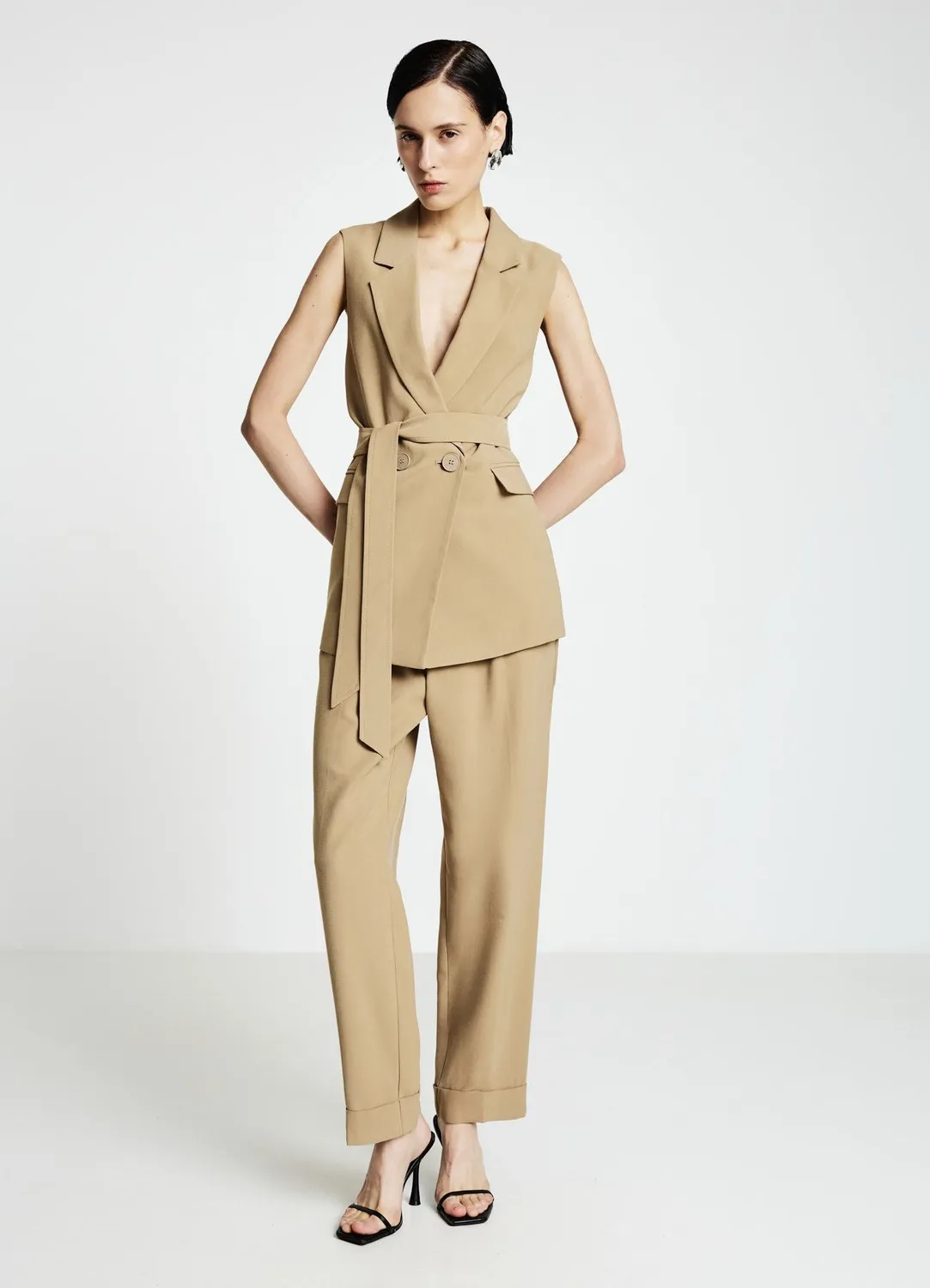 Calliope pantalon femme revers uni