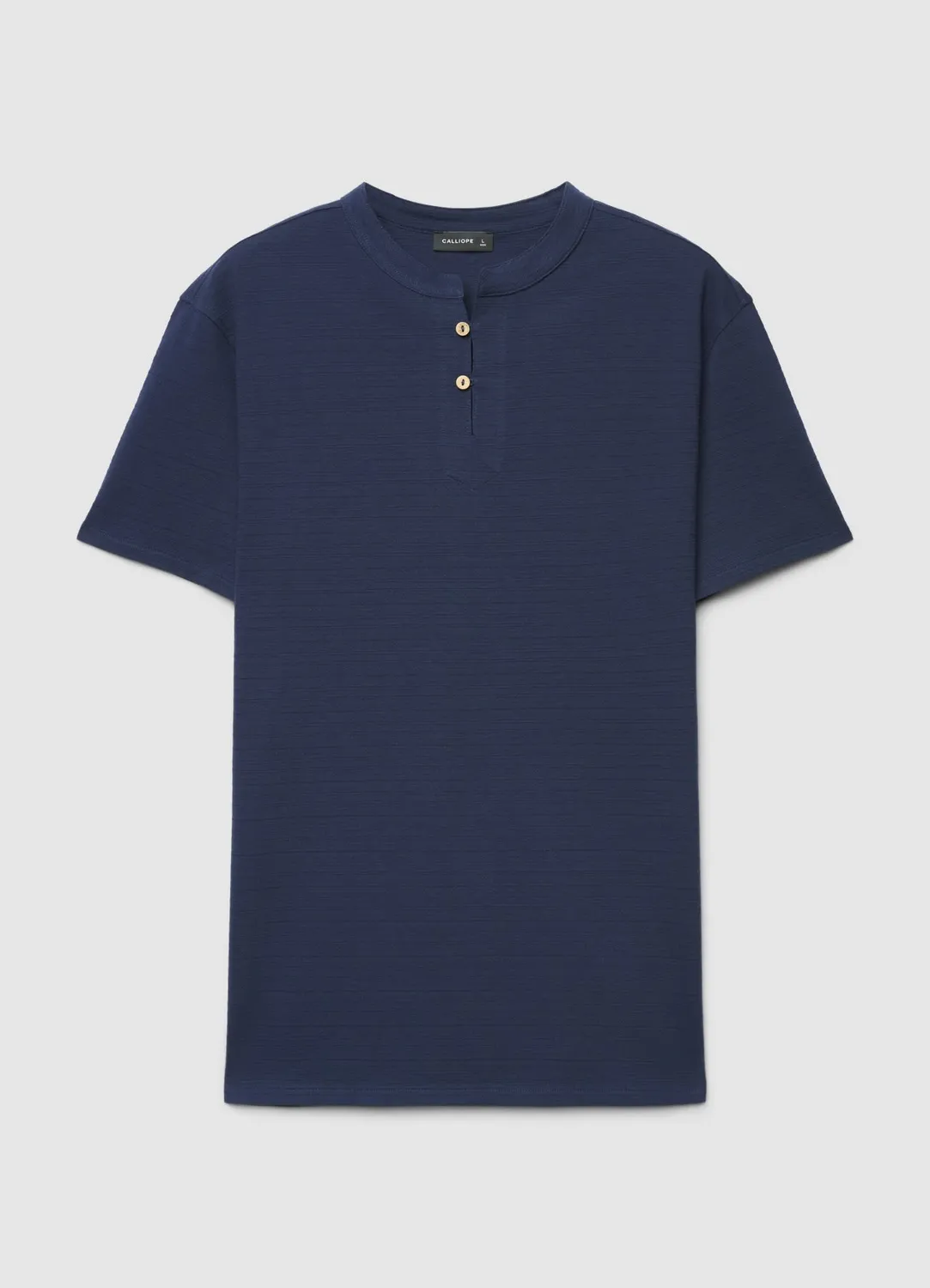 Calliope t-shirt homme col henley micro-rayé
