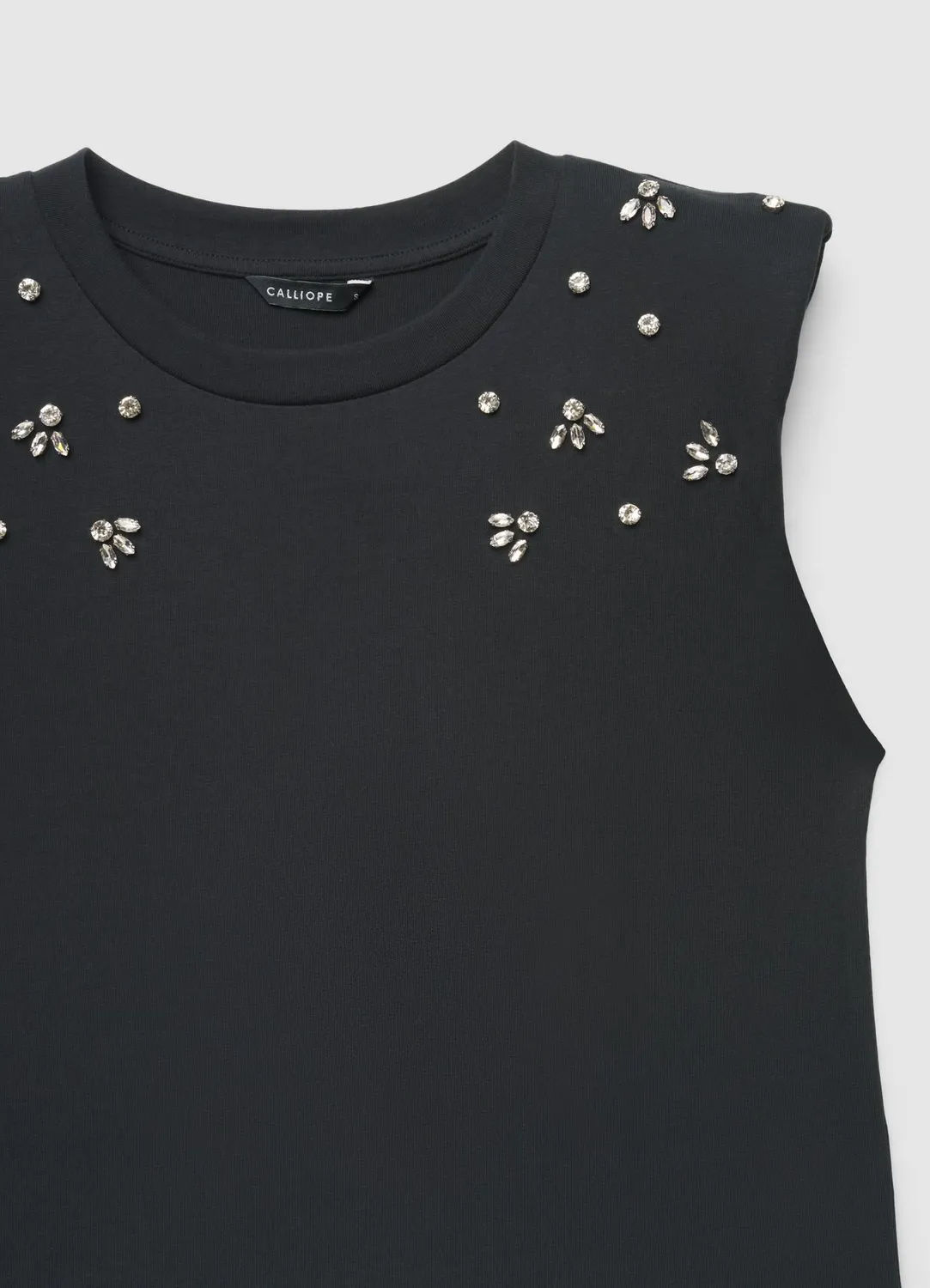 Calliope top strass femme col rond