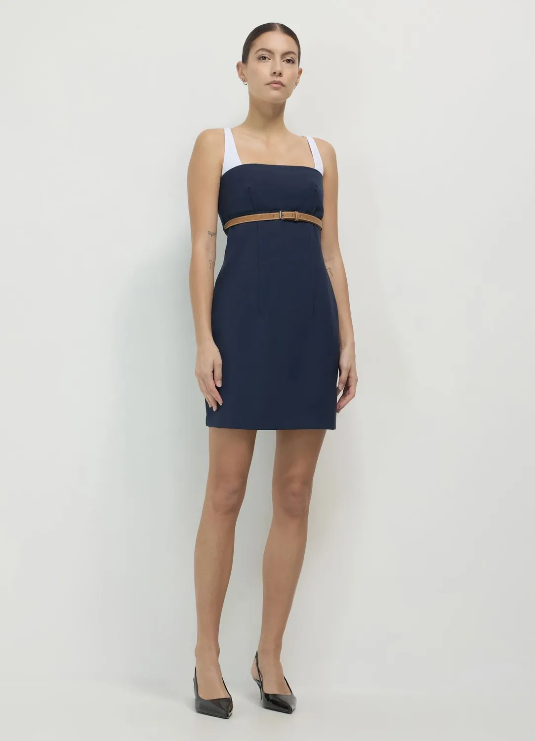 Calliope Atelier robe fourreau courte ceinture femme