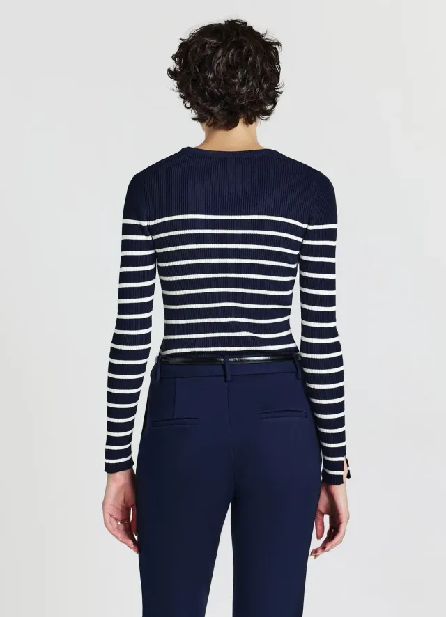 Calliope pull rayé col rond femme manches longues