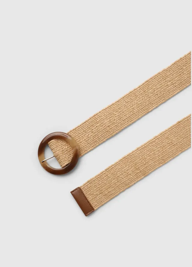 Ceinture Calliope tressée femme élastique boucle ronde