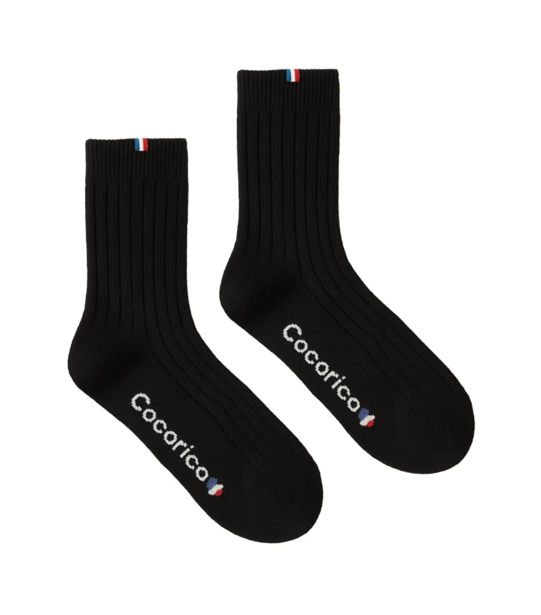 Cocorico chaussettes laine femme noir 36/41