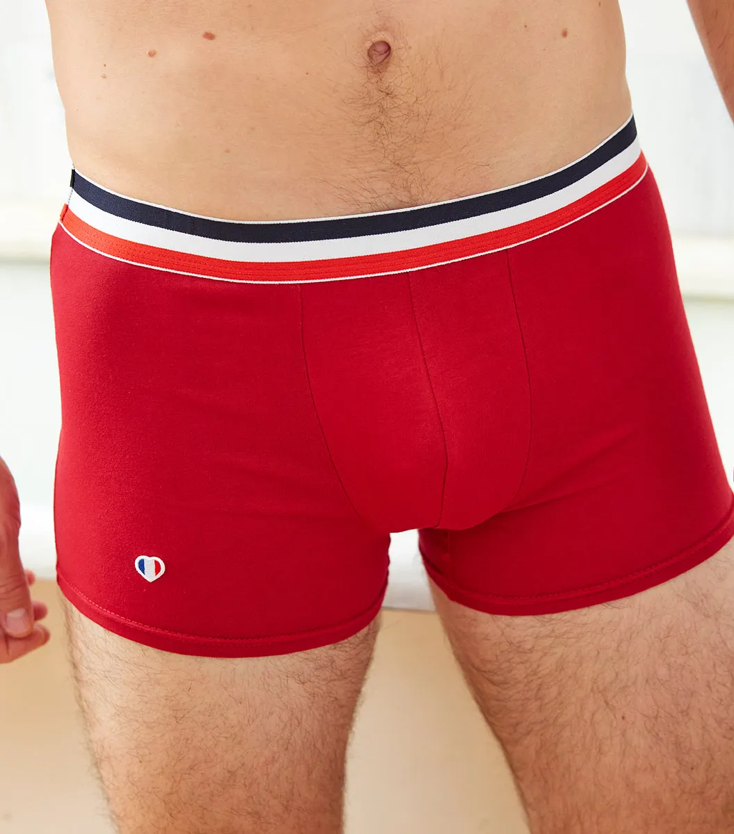 Cocorico Iconique Supporter boxer homme rouge coton