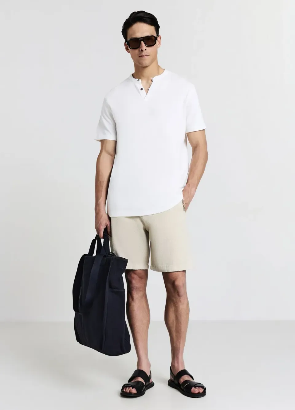 Calliope short chino homme cordon broderie poches
