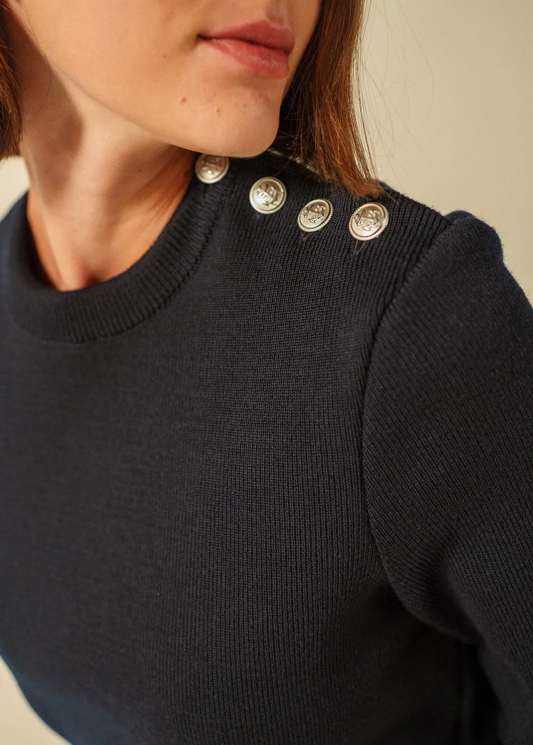 Saint James Cancale pull marin navy laine femme