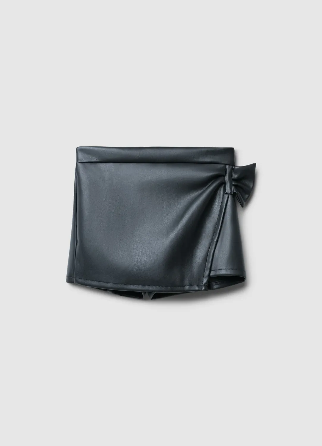 Calliope Jupe-short fille simili cuir nœud