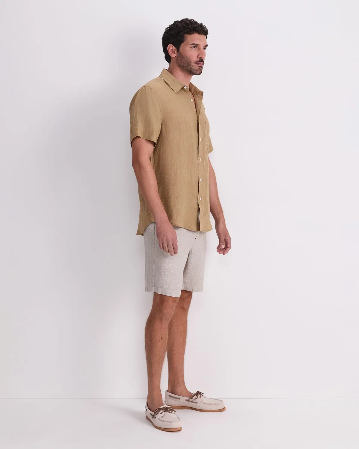 SPORTSCRAFT Delave chemise lin homme manches courtes délavé