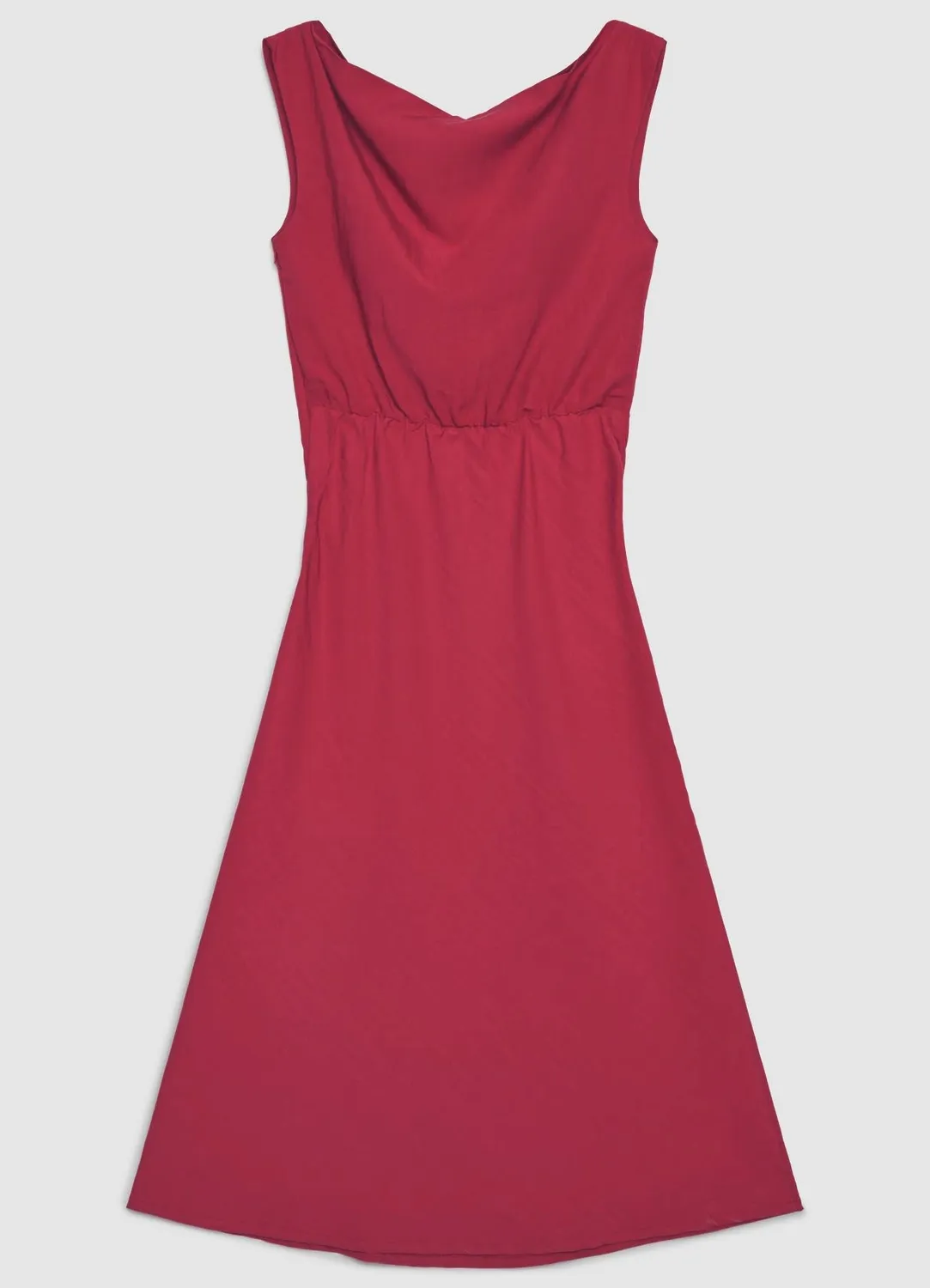 Calliope robe midi femme col drapé sans manches