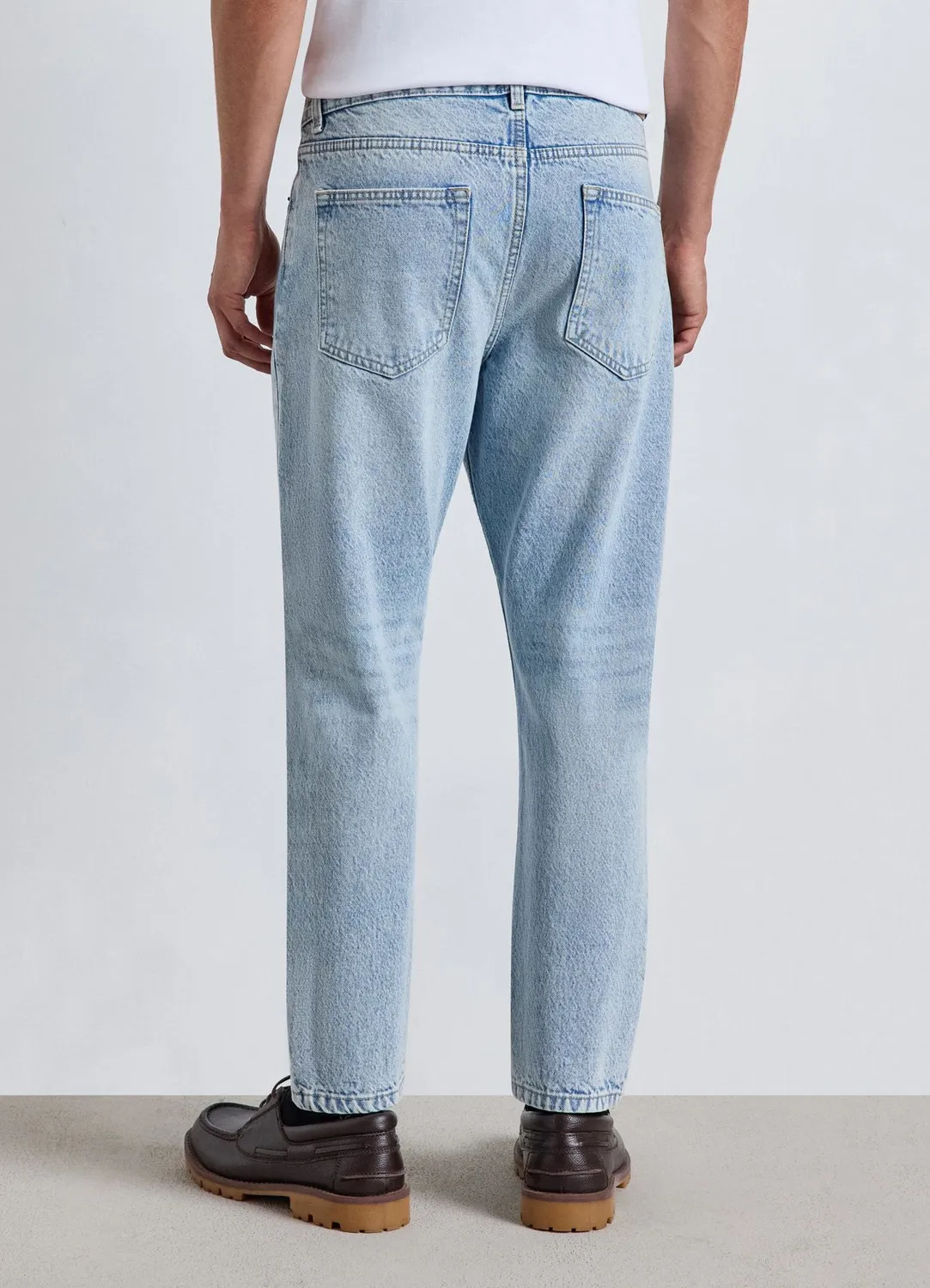 Calliope Cropped Effet Délavé jean homme droit