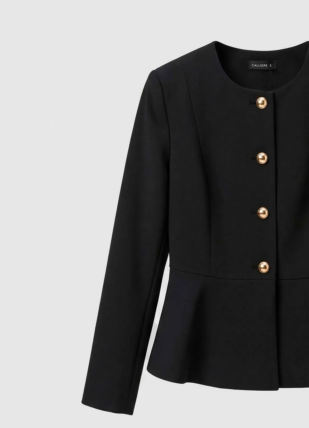 Calliope veste péplum boutons bijou femme