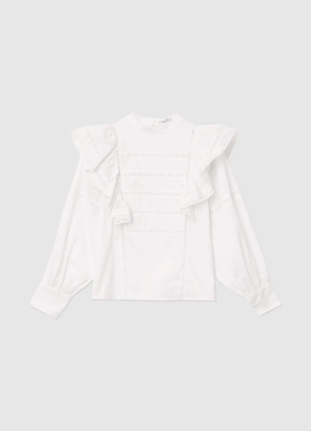 Calliope blouse volants passementerie coton