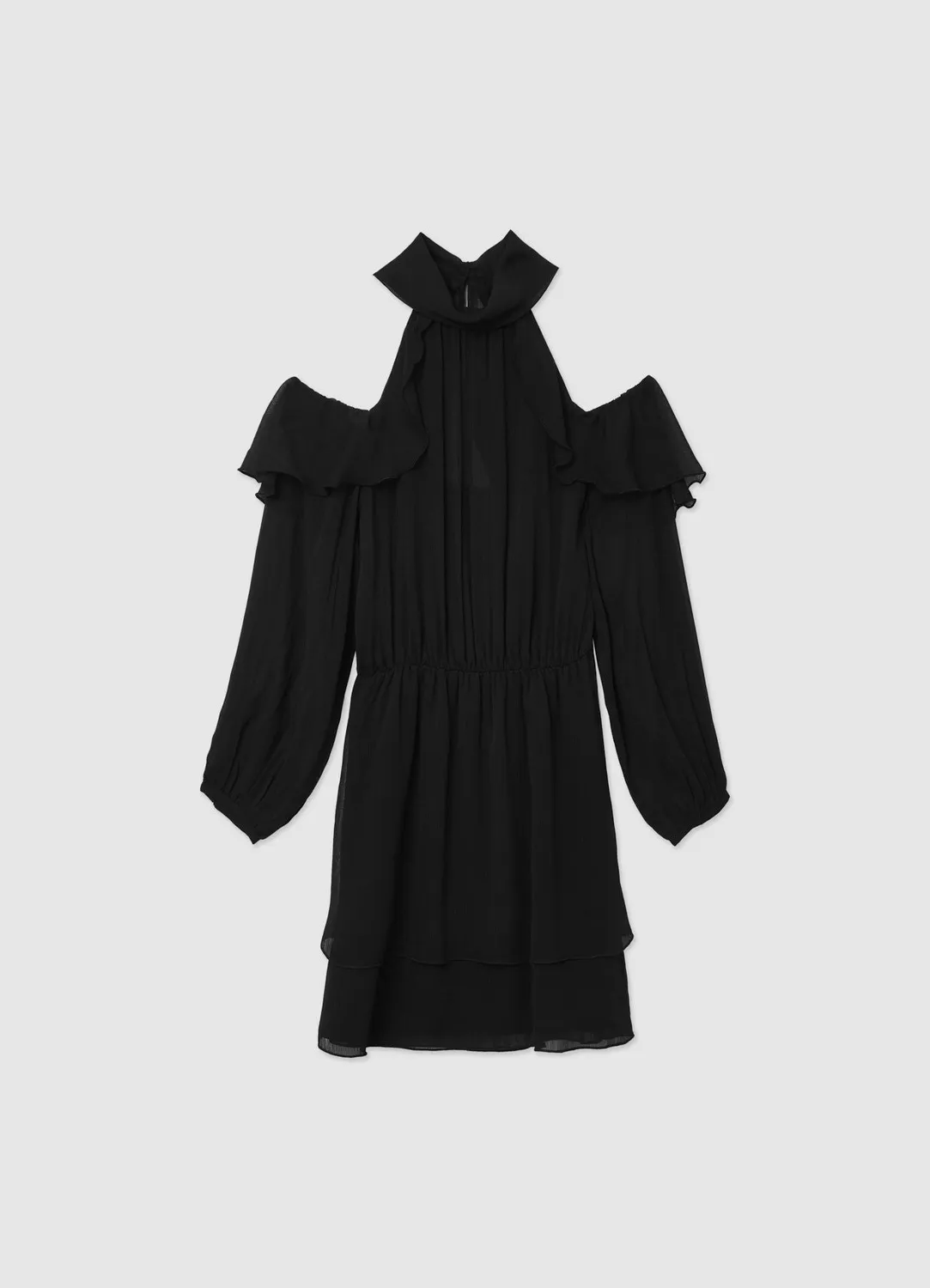 Calliope robe courte femme volants georgette