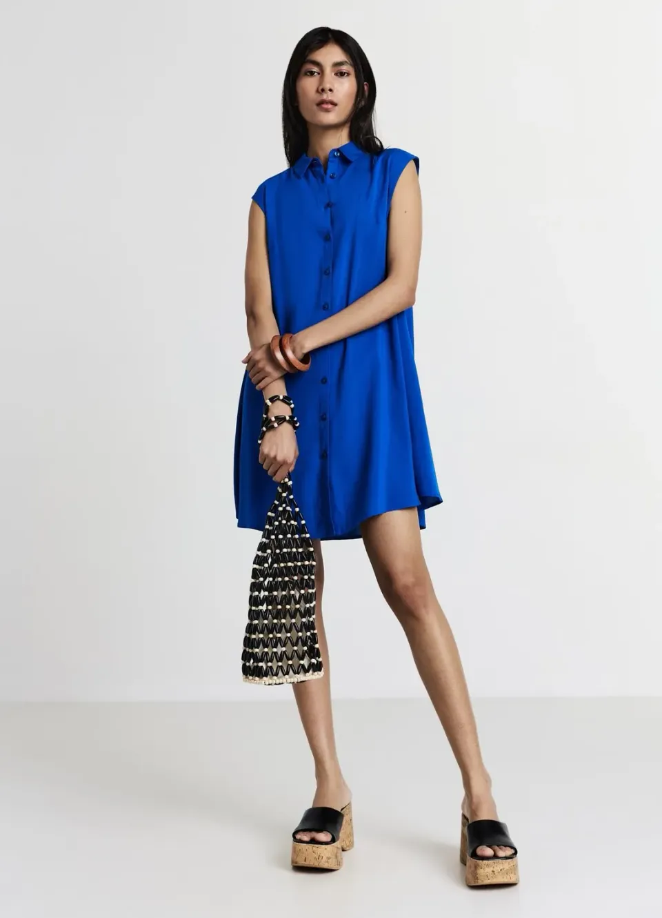 Calliope chemise longue sans manches femme coupe droite