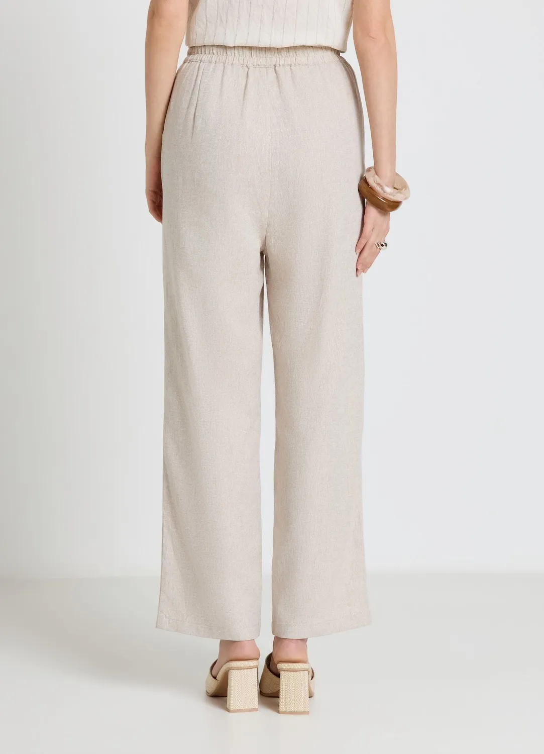 Calliope pantalon jogger lin femme taille haute