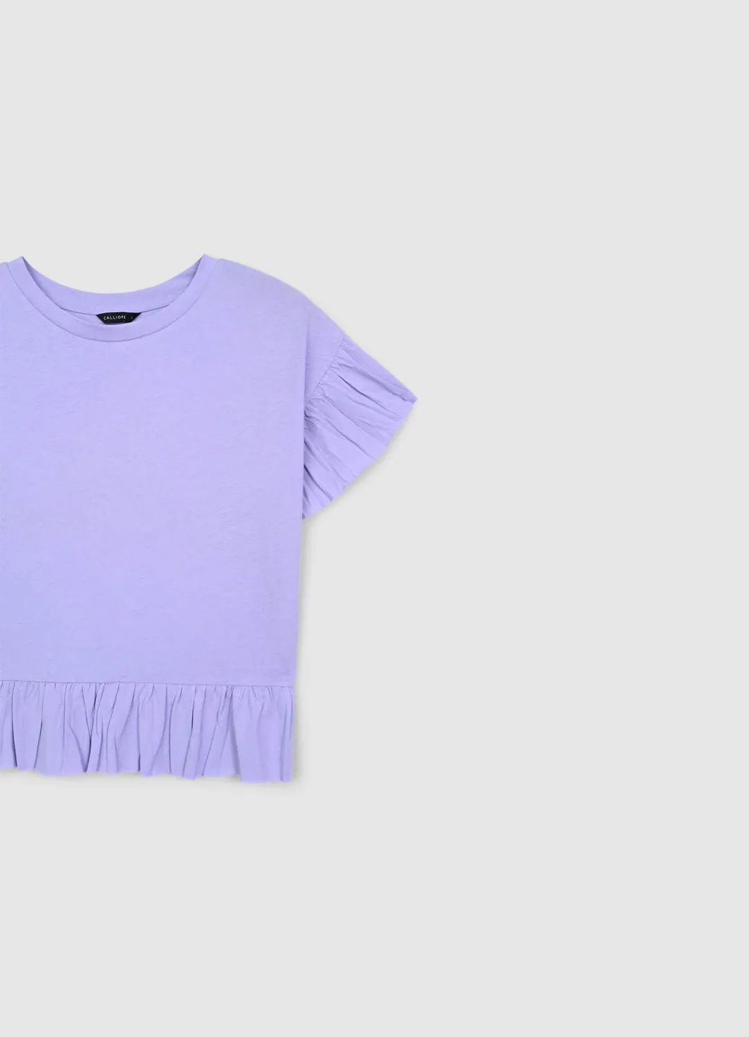 Calliope T-shirt volants femme coton manches courtes
