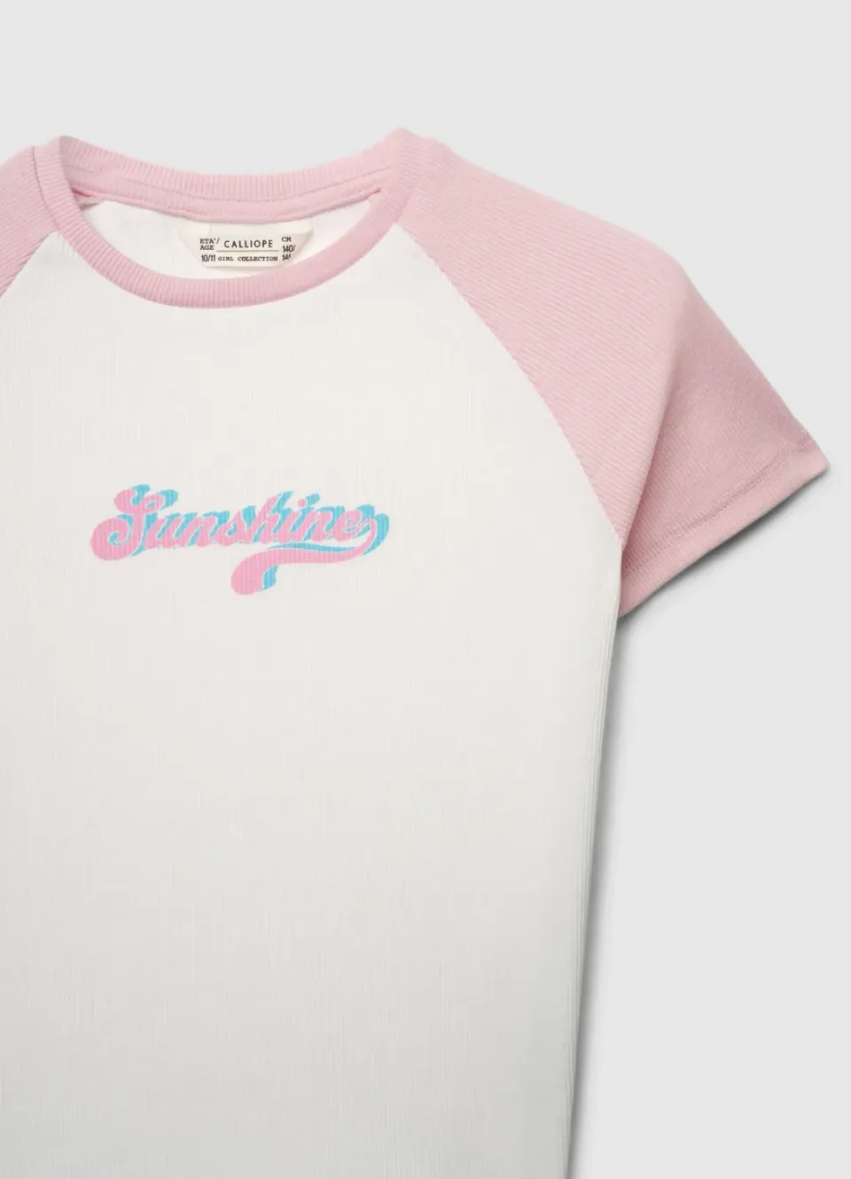 Calliope T-shirt fille manches courtes à texte col rond