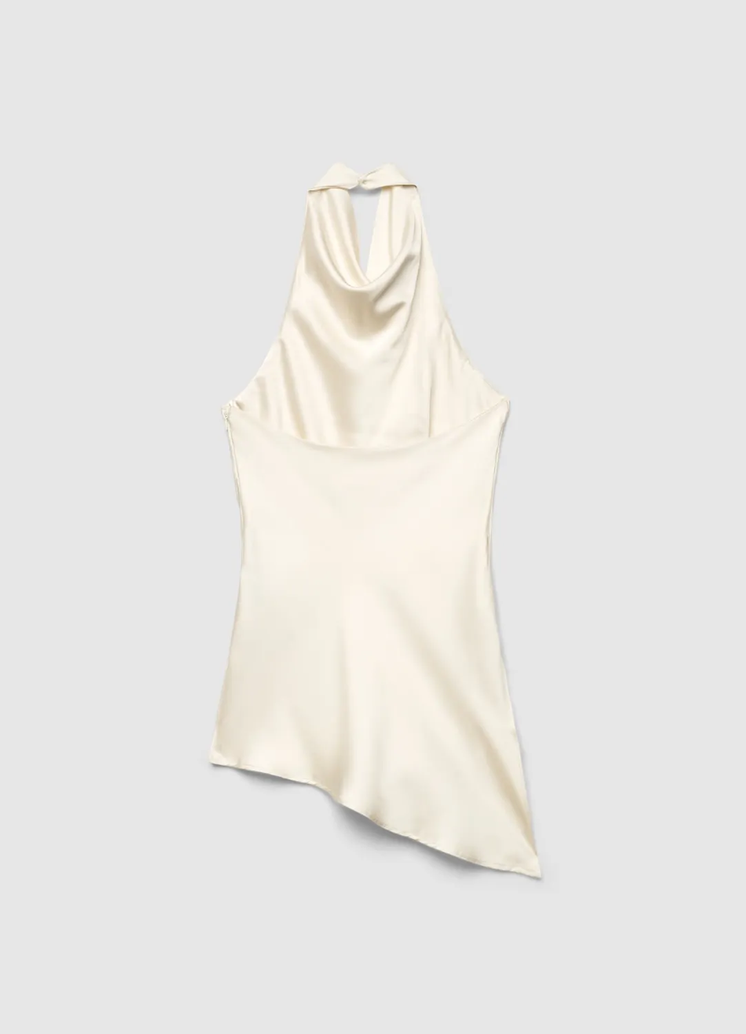 Calliope top halter satiné asymétrique femme