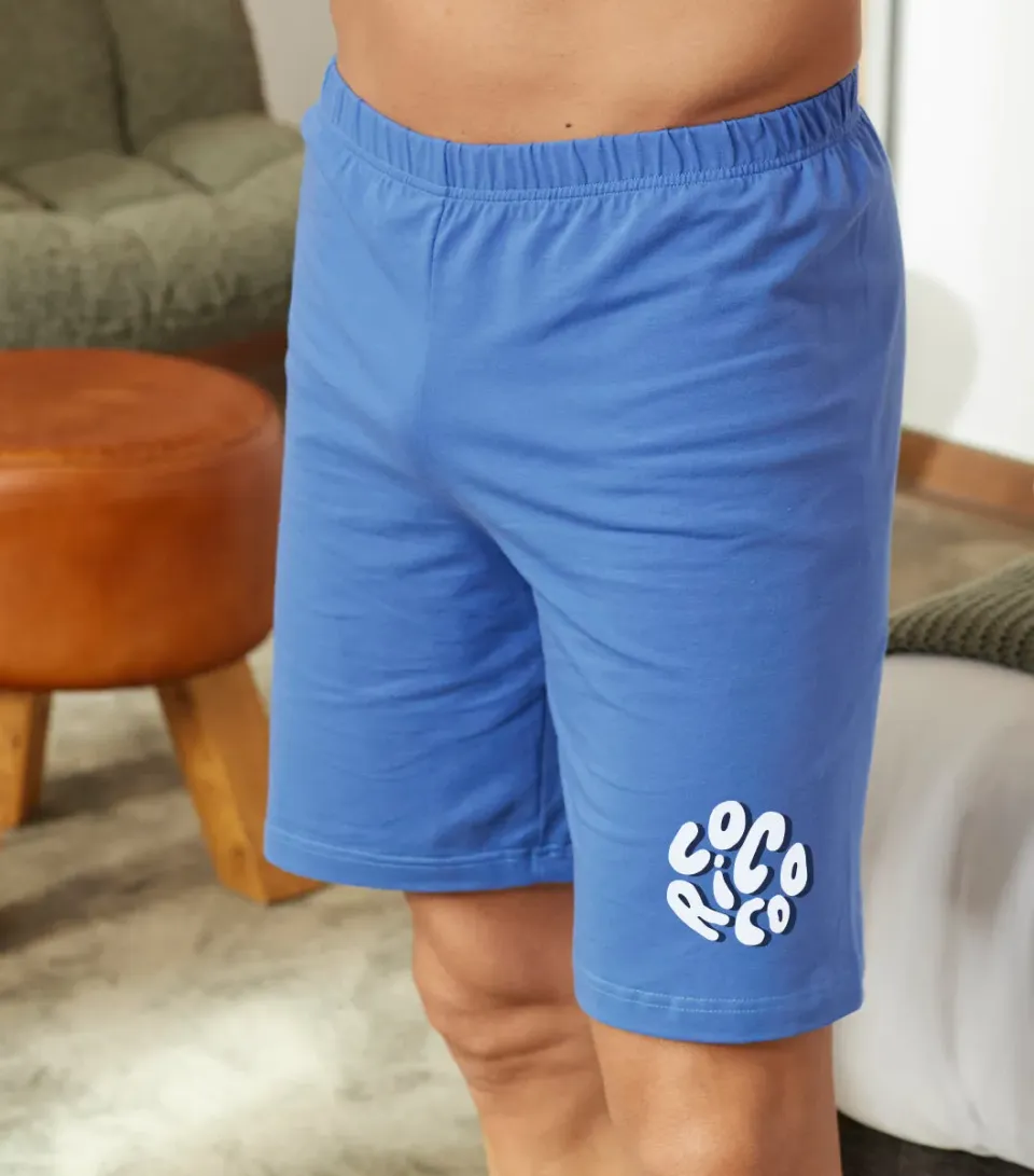 Cocorico Nuage Short pyjama homme bleu riviera coton