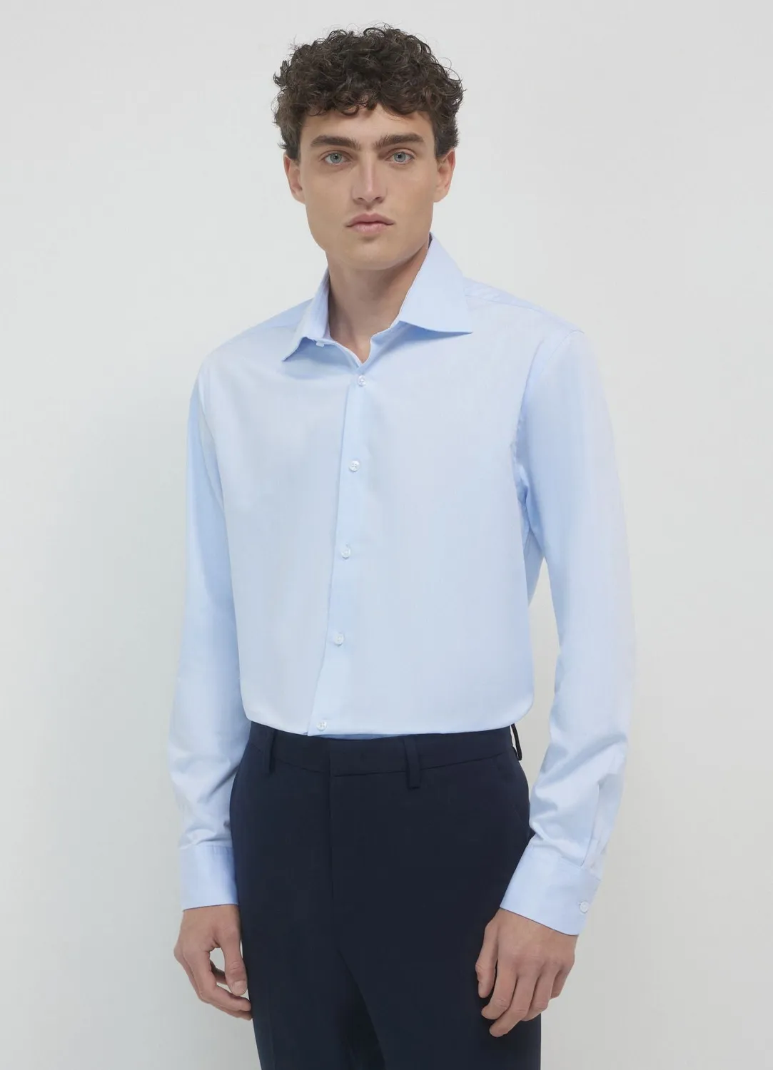 Calliope chemise unie homme coton manches longues