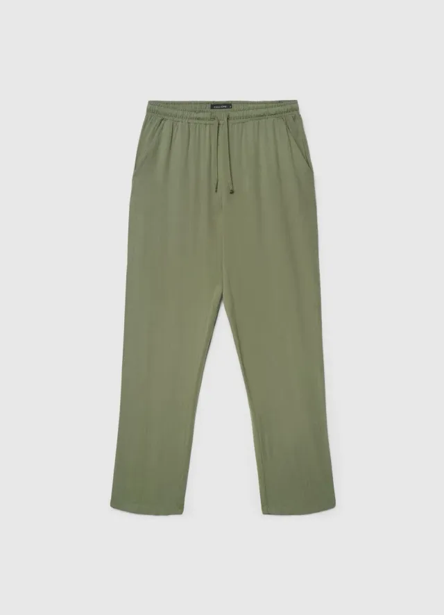 Calliope pantalon femme taille haute élastique droit