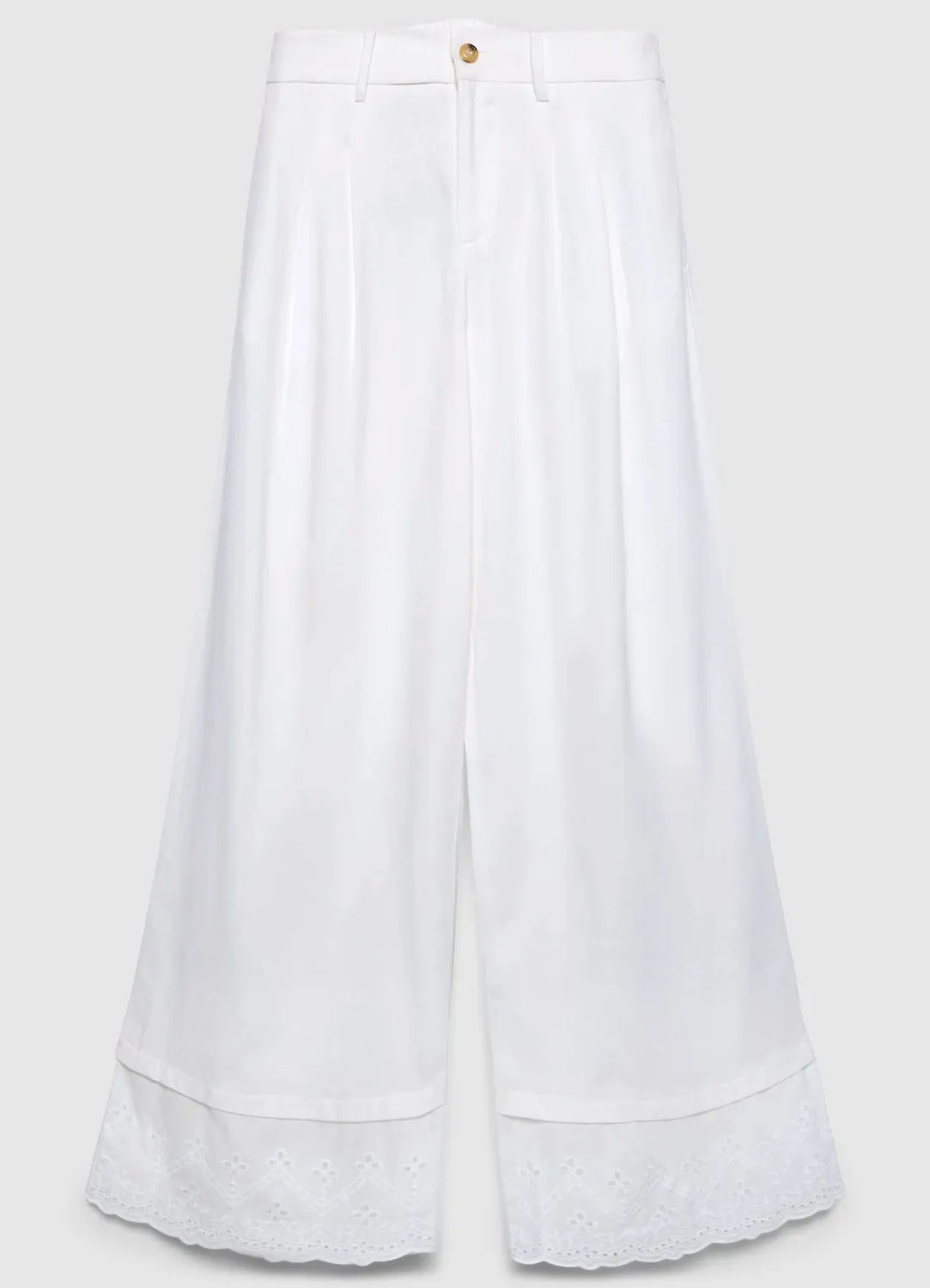 Calliope pantalon palazzo femme volant broderie
