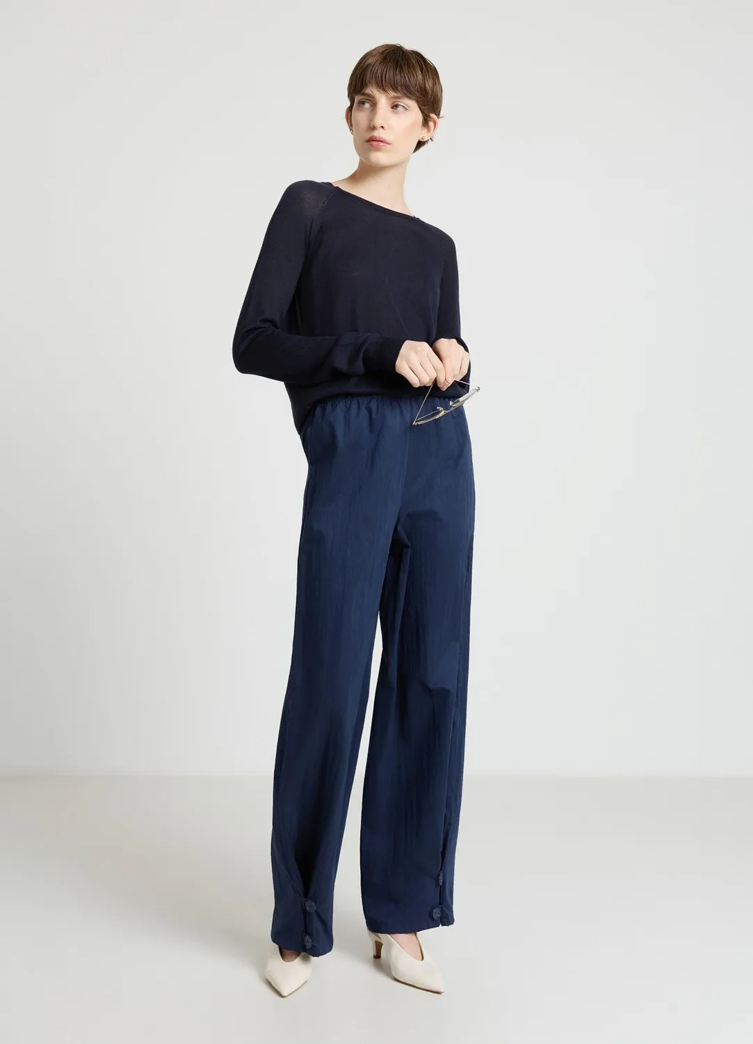 Calliope palazzo élastiqué pantalon femme uni TU