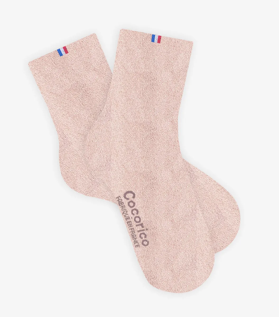 Cocorico La Pétillante chaussettes femme rose coton