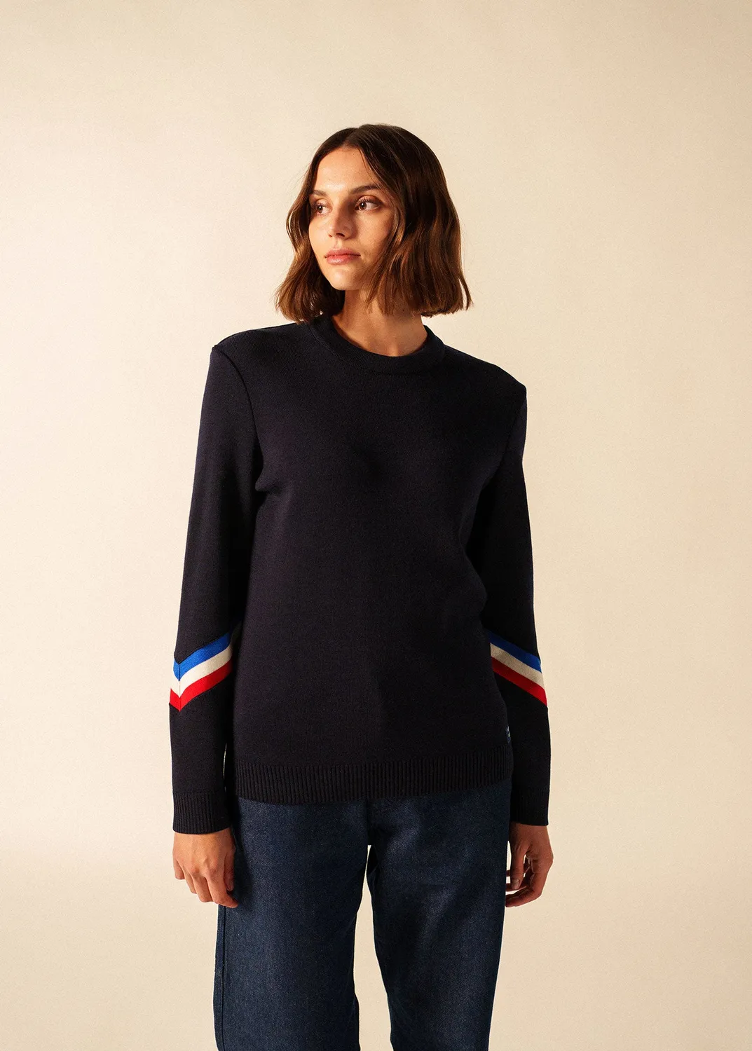 Saint James Mondiovision pull marin navy multico laine