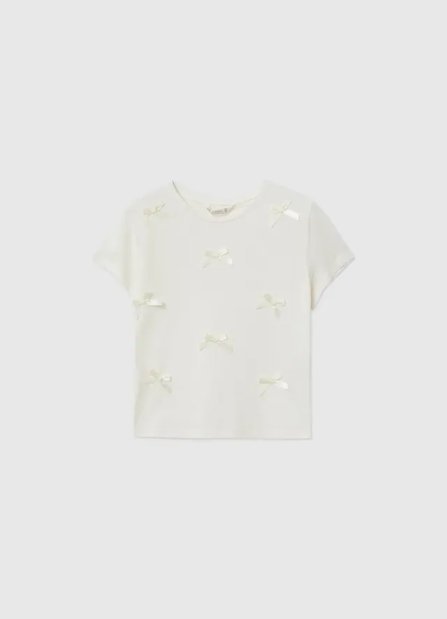 Calliope t-shirt fille manches courtes noeuds