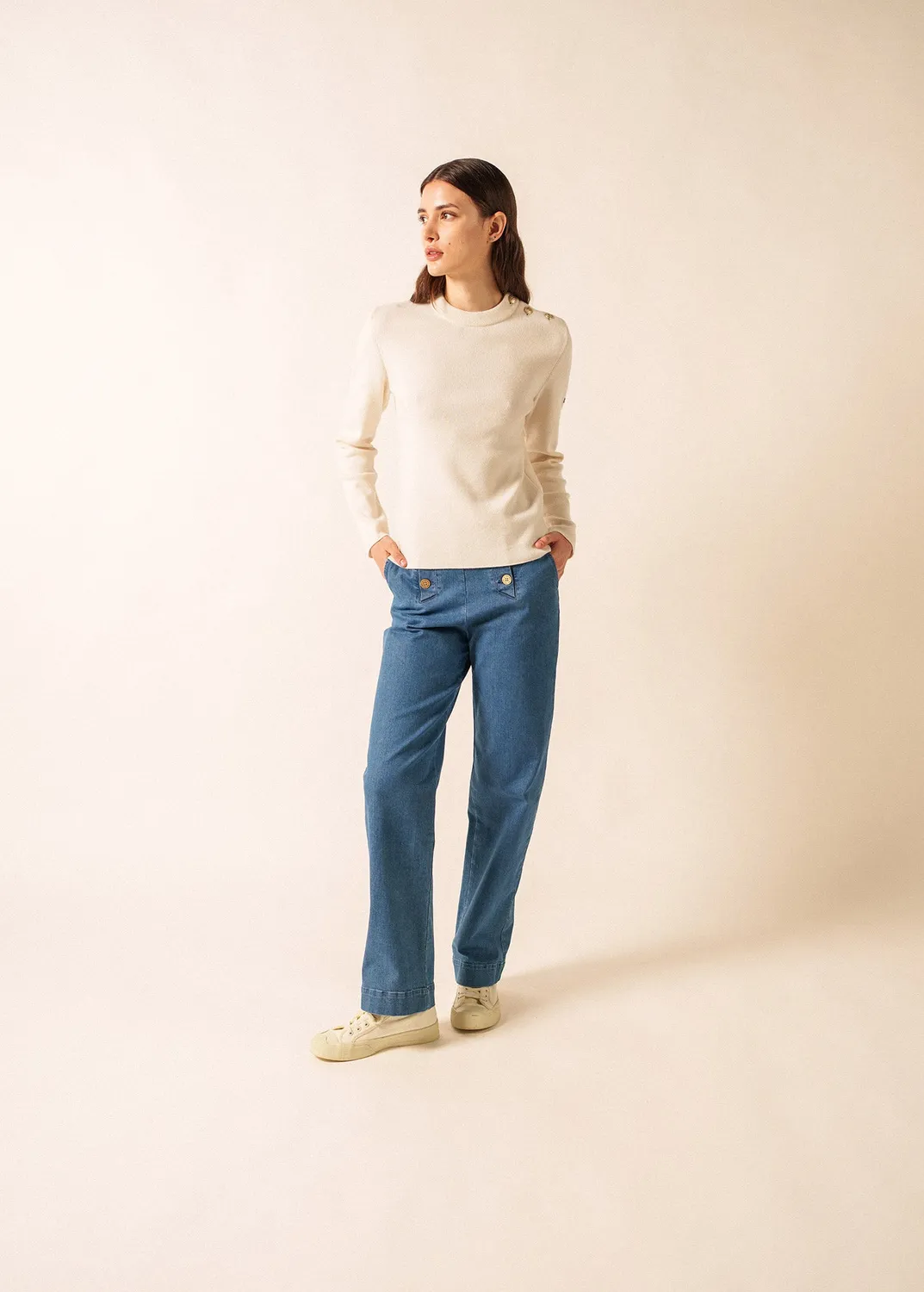 Saint James Brégançon pull écume cachemire