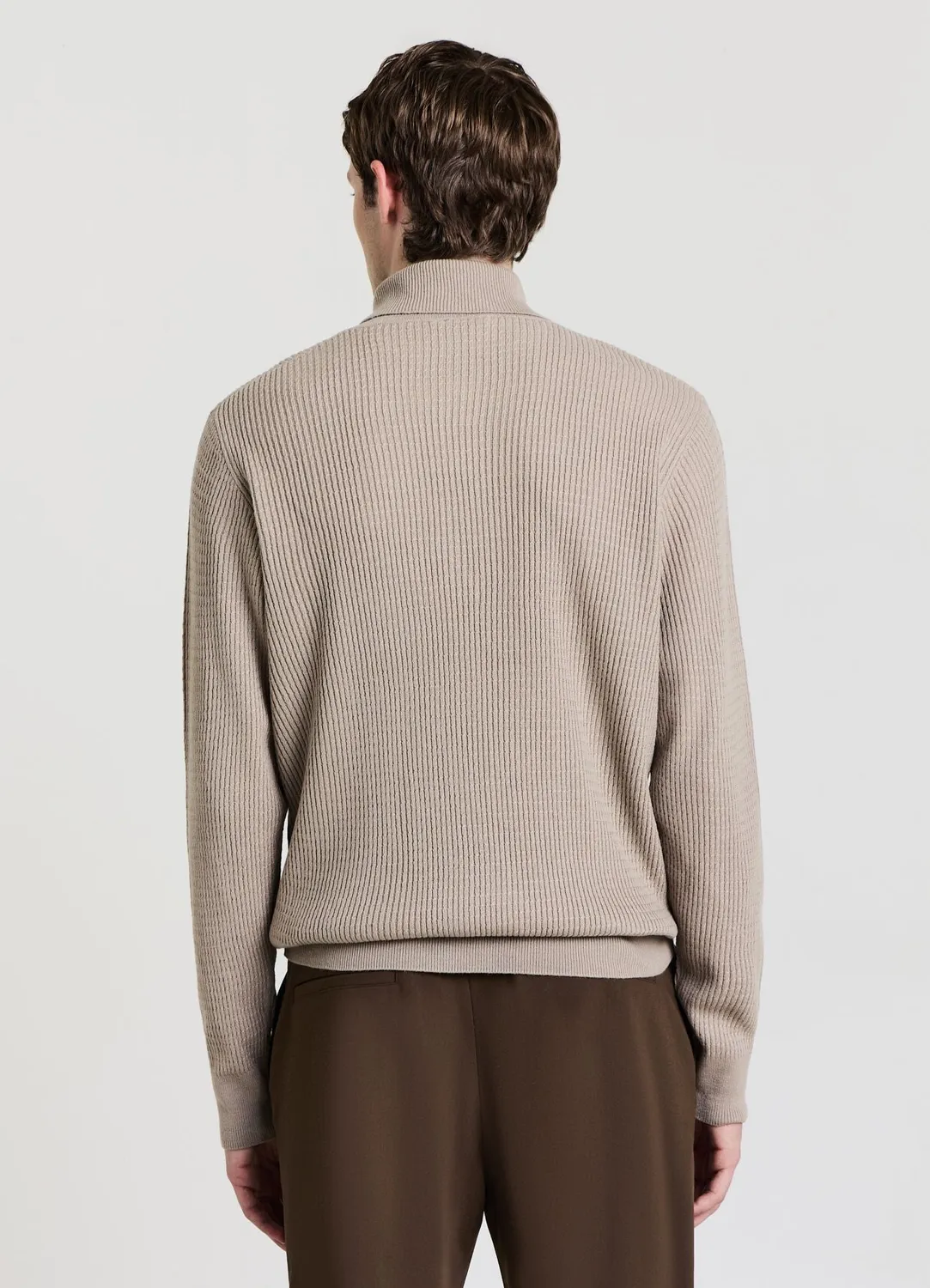 Calliope pull col roulé homme maille waffle