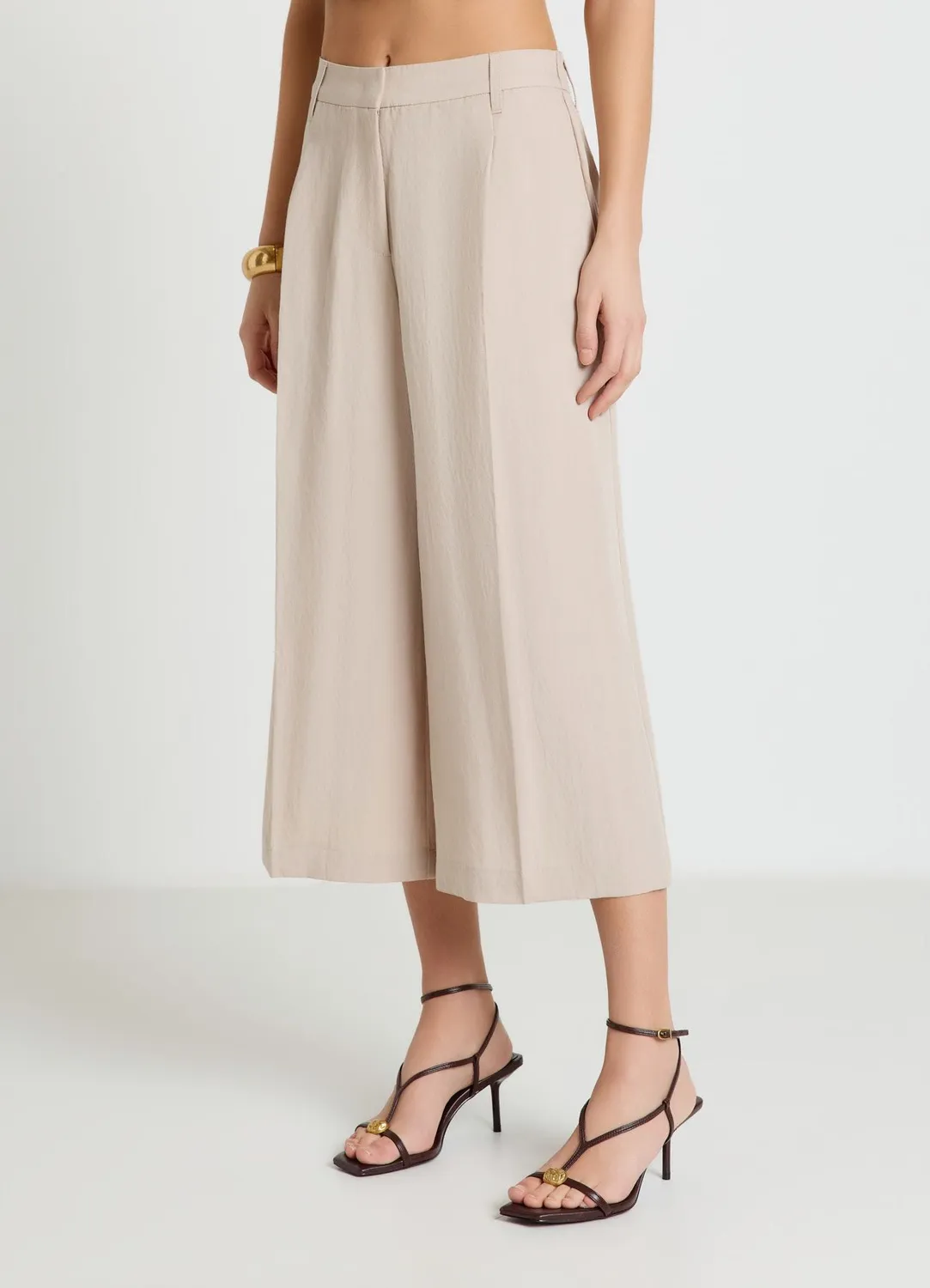 Calliope pantalon palazzo crop femme uni
