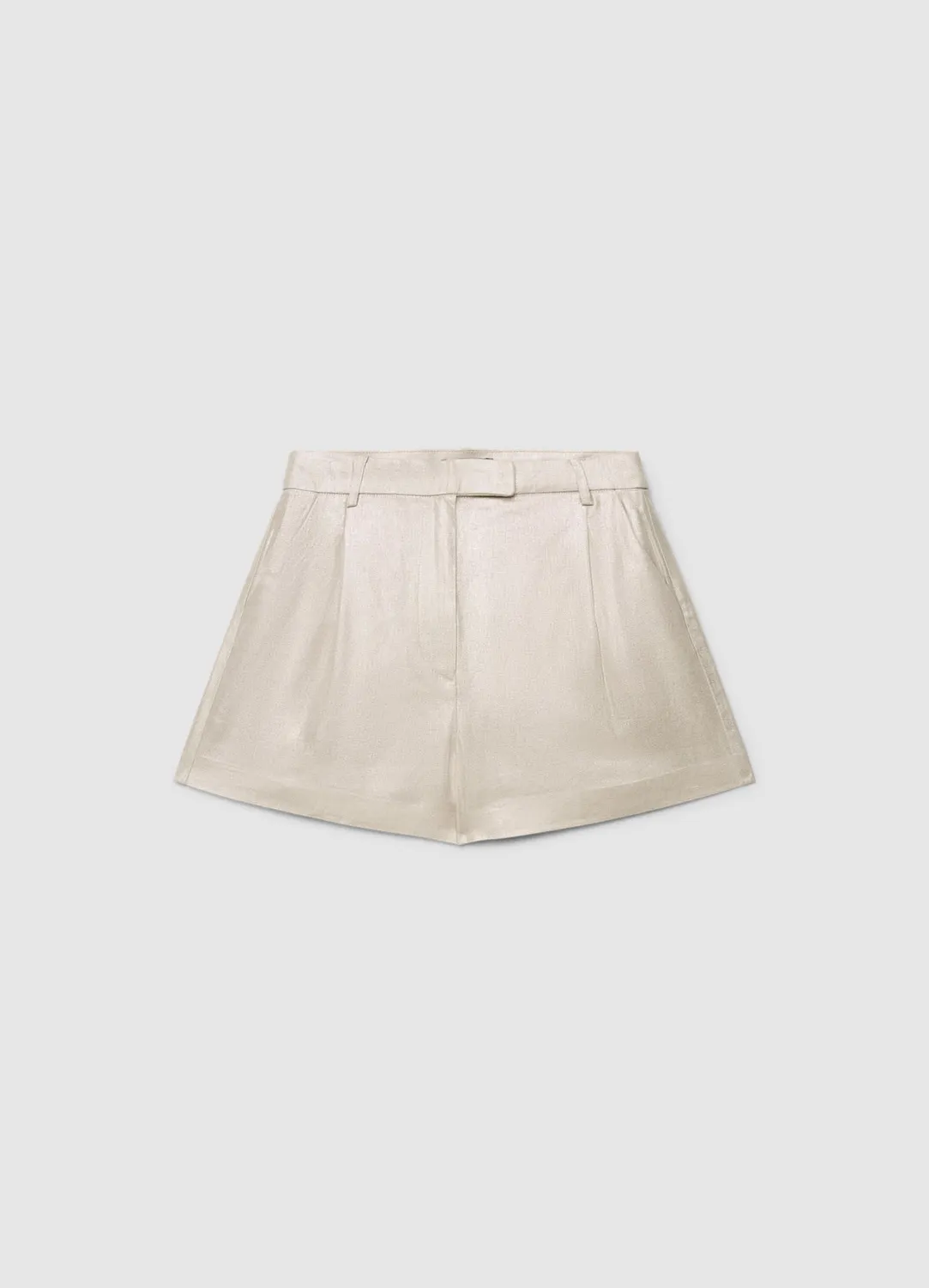 Calliope short tailleur femme lin mélangé taille haute uni