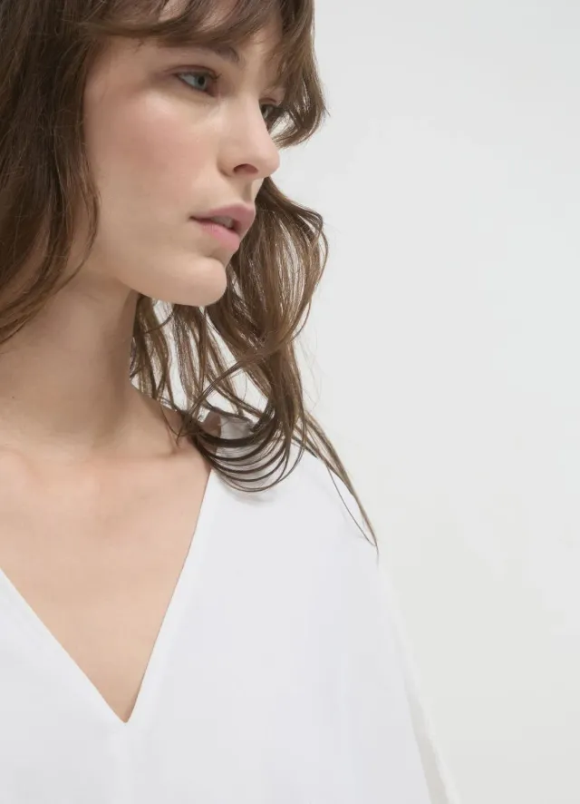 Calliope Blusa V blouse femme manches courtes