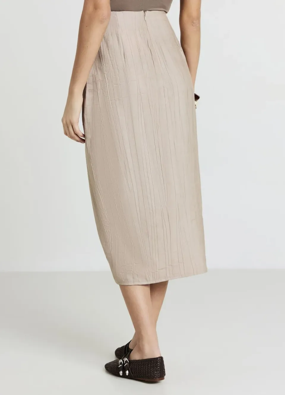 Calliope jupe midi fendue femme boucle dorée