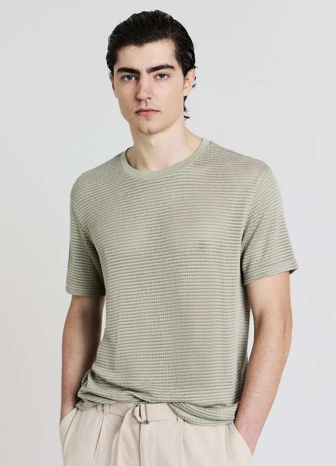 Calliope t-shirt homme col rond texturé uni