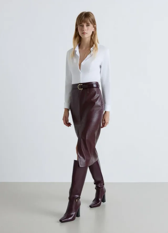 Calliope chemise crop satinée femme soirée