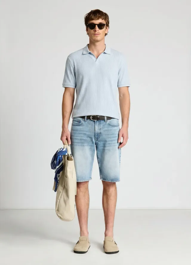Calliope polo cotele homme col V manches courtes uni
