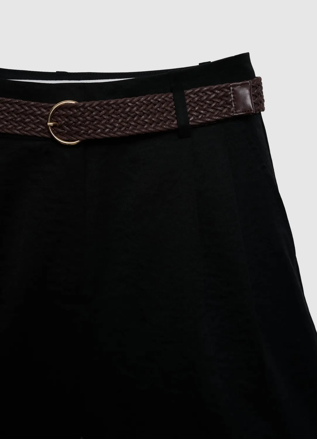 Calliope bermuda femme taille haute ceinture tressée