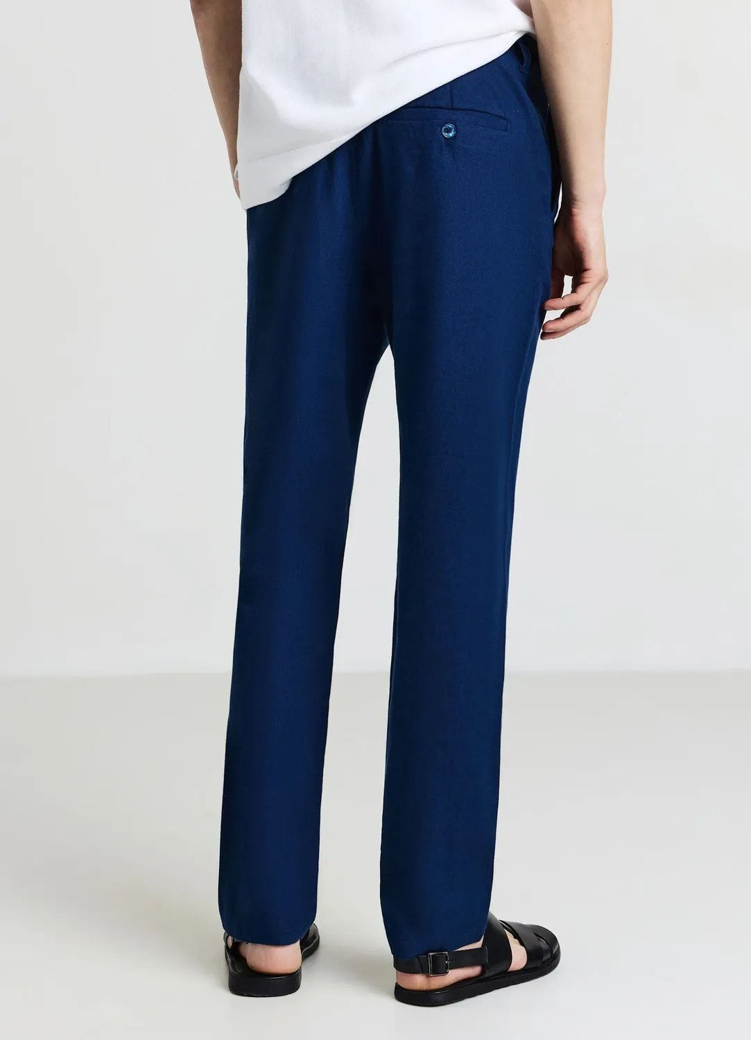 Calliope pantalon lin homme à brandebourgs coupe regular