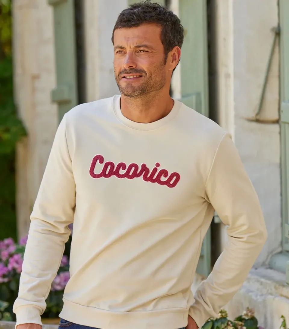 Cocorico La Bouclette Sable sweat homme sable coton